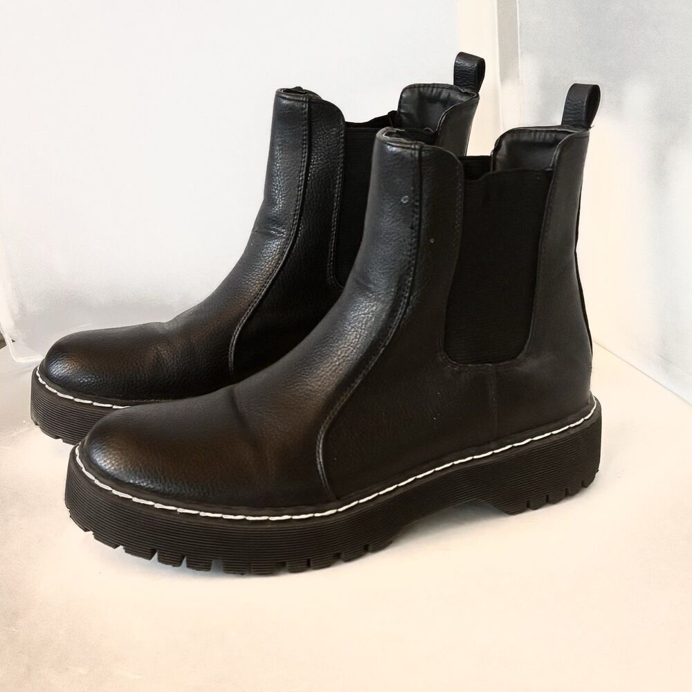 Sincerely Jules Hippie Boots Black Chunky Lug Sole Women’s 8